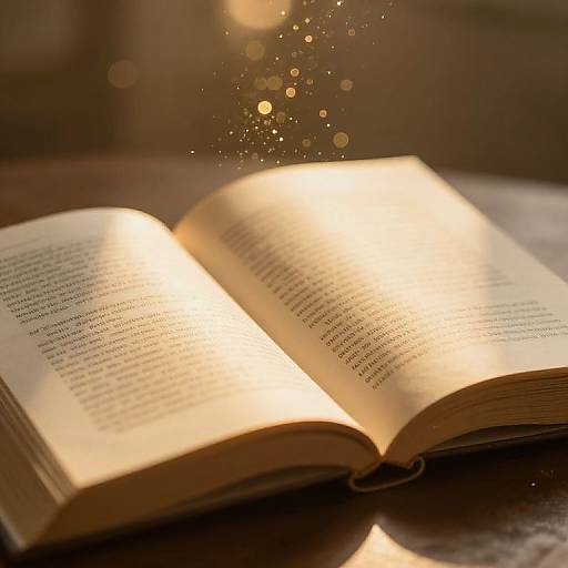 Magical Open Book in Golden Light