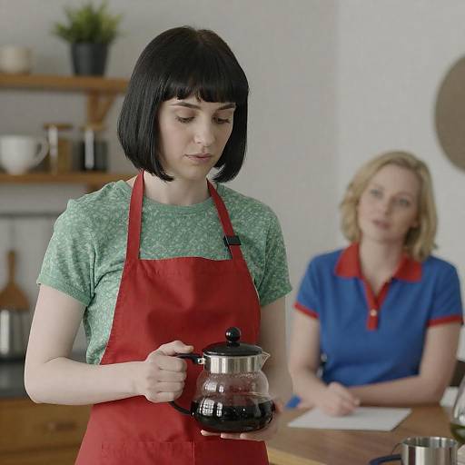 Kitchen Moment: Two Women Brewing Coffee
