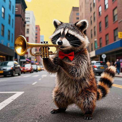 Playful Raccoon Lowbrow Art