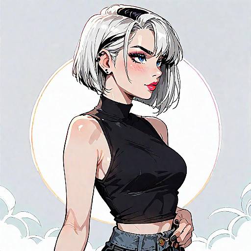 Edgy PastelGoth Anime Portrait