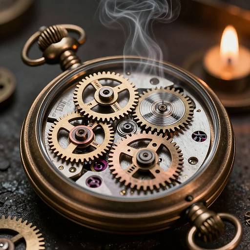 Intricate Steampunk Pocket Watch Gears