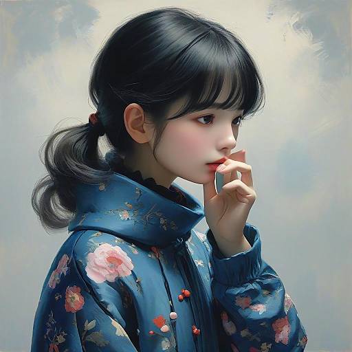 Girl Silencing with Finger Gesture