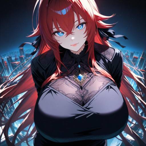Aesthetic Anime Girl on a Rooftop