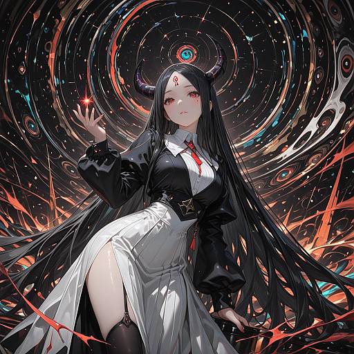 Ultra High-Res Half Demon Abstract Art