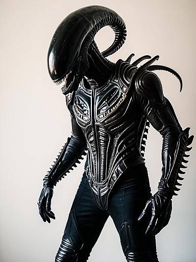 Man in Realistic Xenomorph Costume
