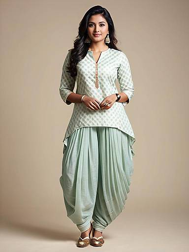 Photorealistic Woman in Dhoti Suit