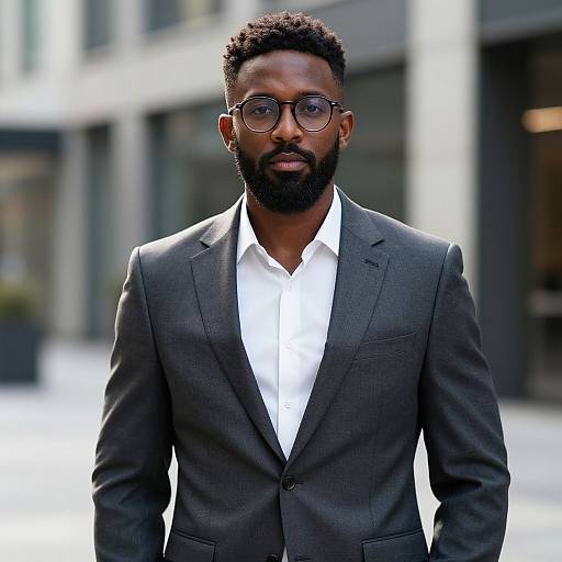 Confident Salt and Pepper Beard Portrait