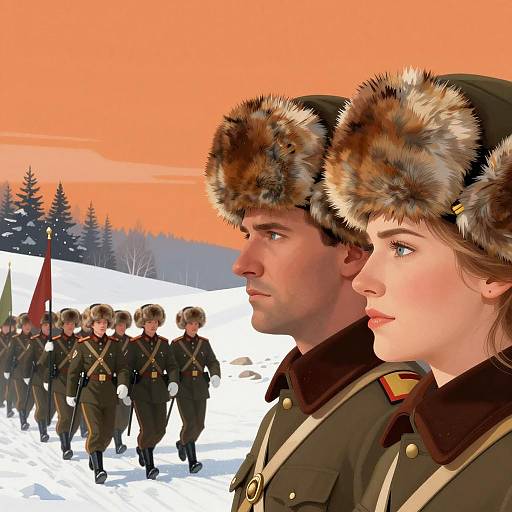 Winter Warriors: Close-up Profiles in Fur Hats