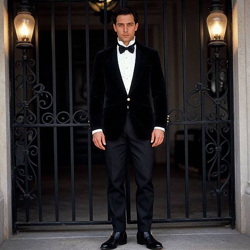 Elegant Gentleman in Velvet Tuxedo