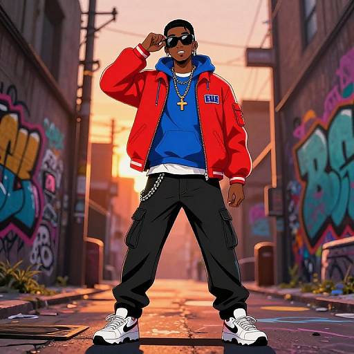 Anime NLE Choppa in Graffiti Alley