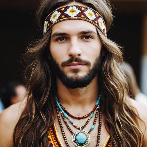 Realistic Solo Portrait of a Hippy Man