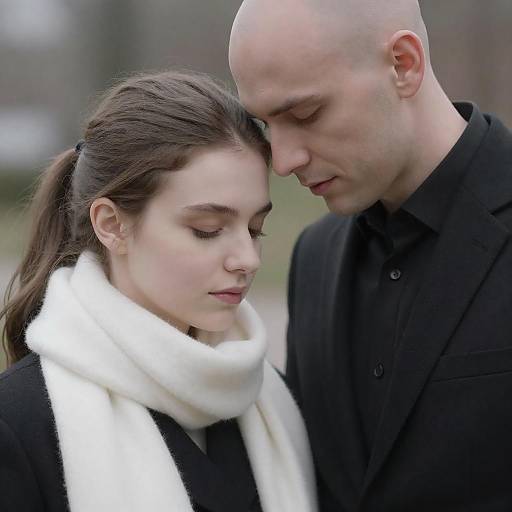 Tender Moment Outdoors: Couple Embrace