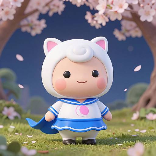 Chibi Sailor Moon in Moonlit Garden