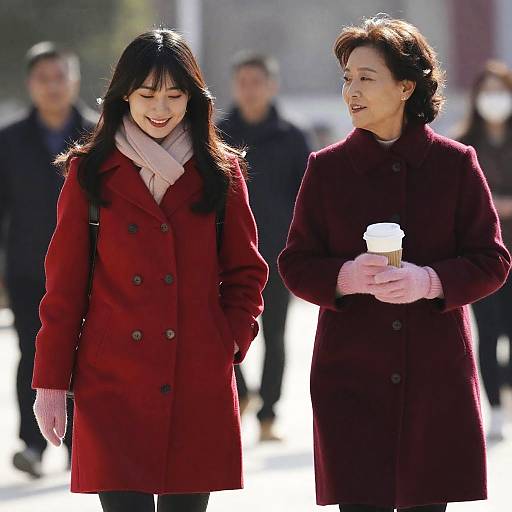 Sunny Stroll: Women in Cozy Coats