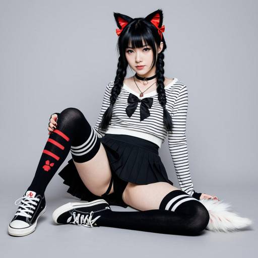 Charming Neko Girl in Stylish Attire