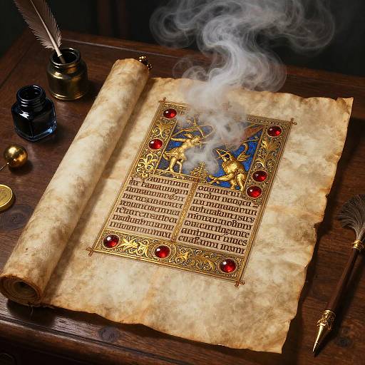 Medieval Illuminated Manuscript Illustration