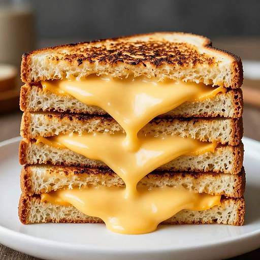 Stacked Melted Grilled Cheese Sandwiches
