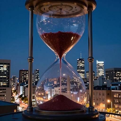 Time-Flowing City in Giant Hourglass