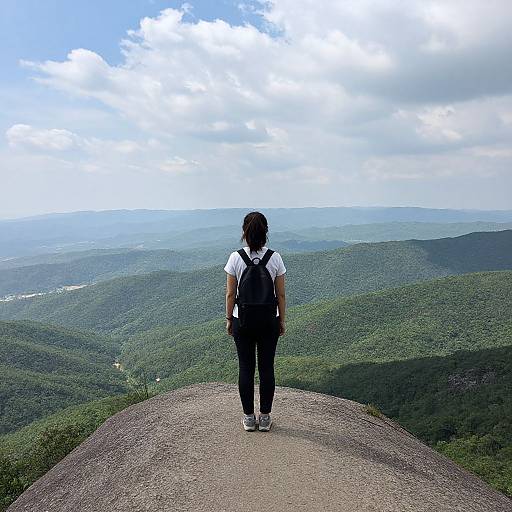 Woman on Scenic Mountain Viewpoint