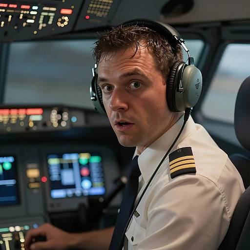 Surprised Pilot in Control Room