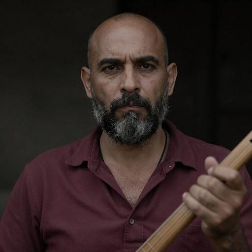 Moody Rustic Portrait of a Musician