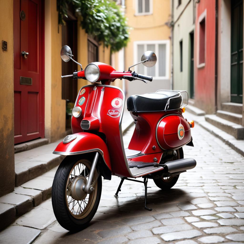 Charming Vintage Moped in Alleyway