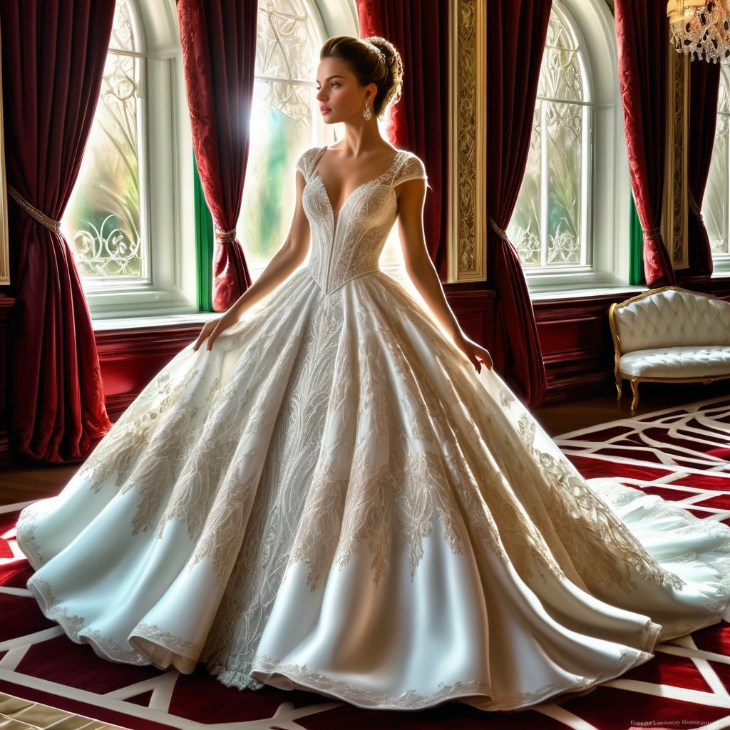 Elegant Woman in HDR Ball Gown