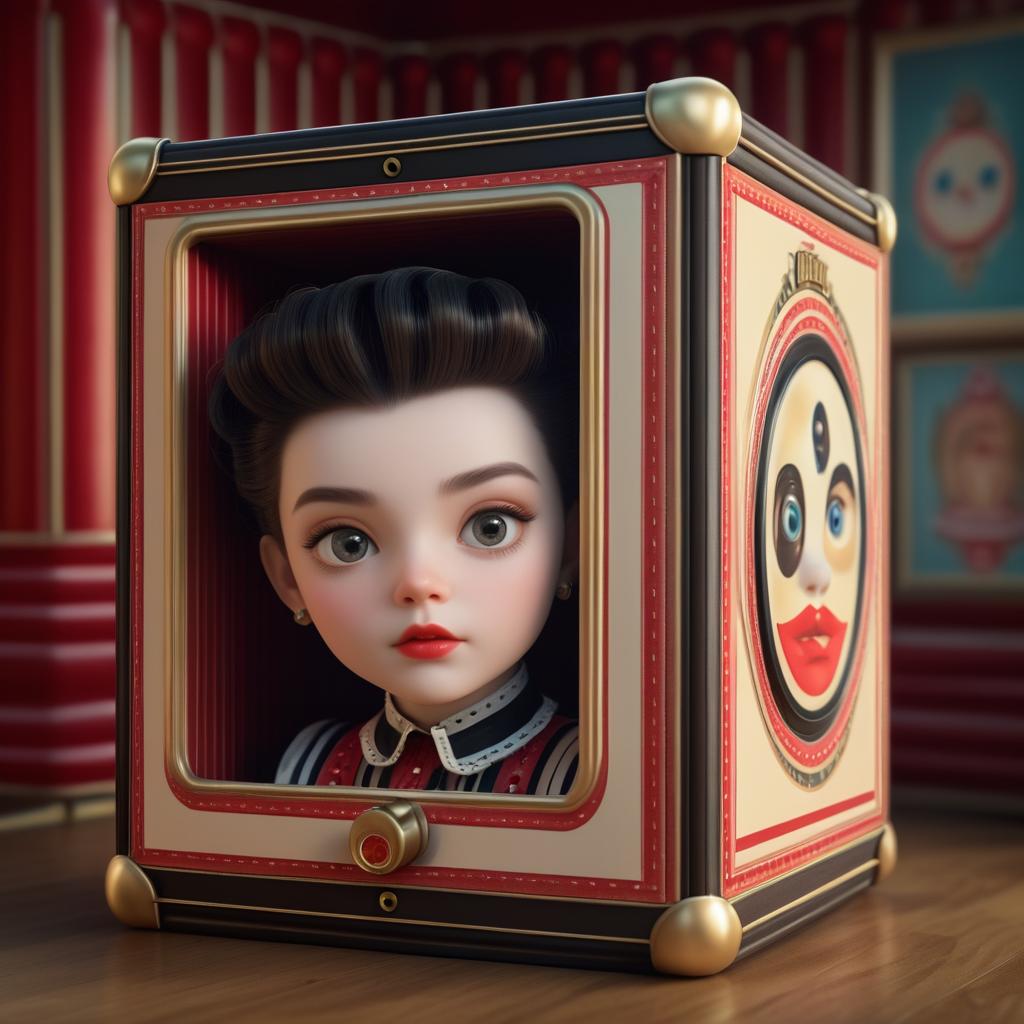 Hyper-Realistic Jack-in-the-Box Portrait