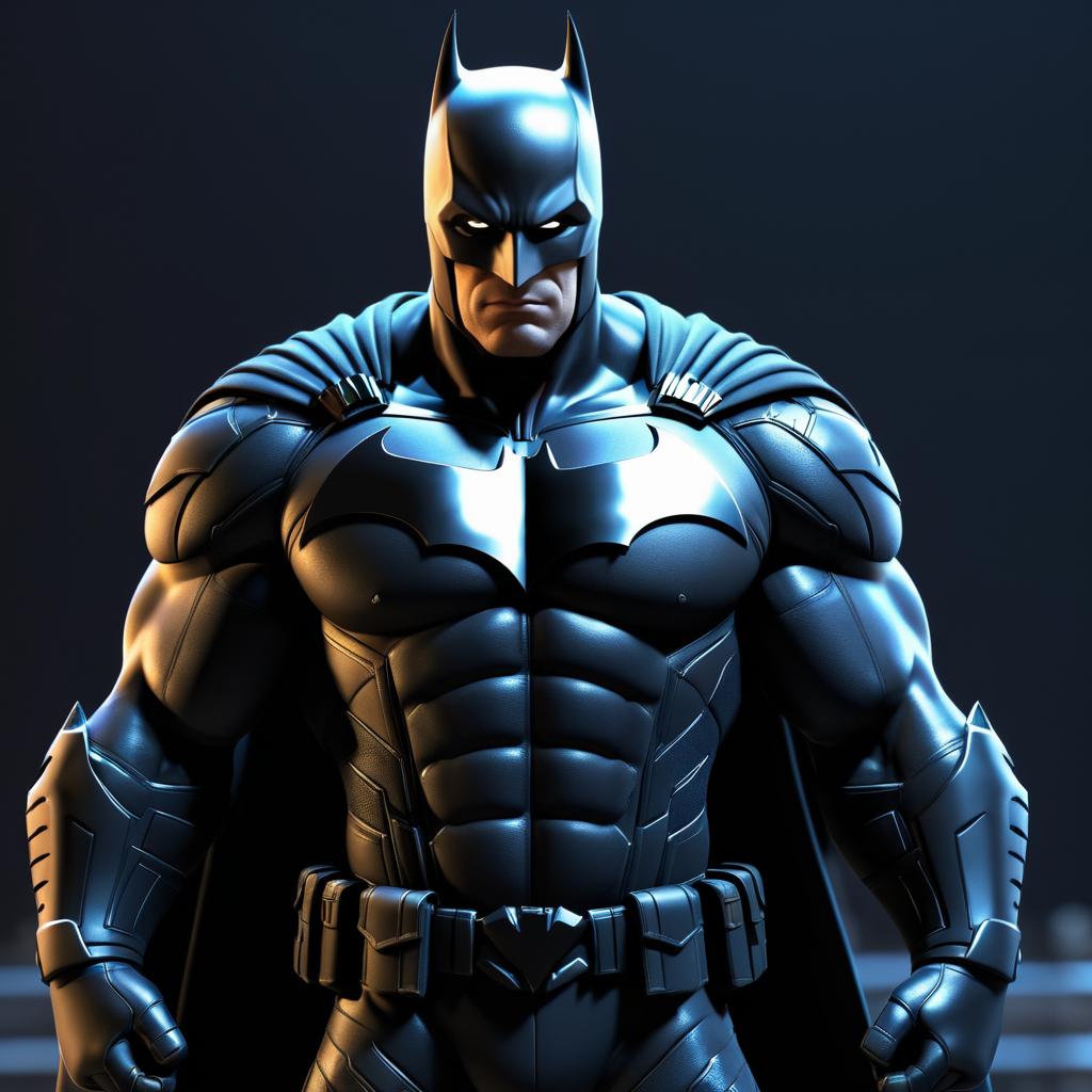 Muscular Batman as a Dark Vigilante