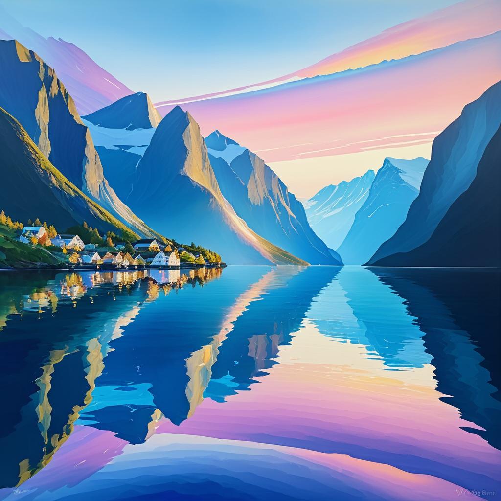 Tranquil Fjords of Norway at Sunset