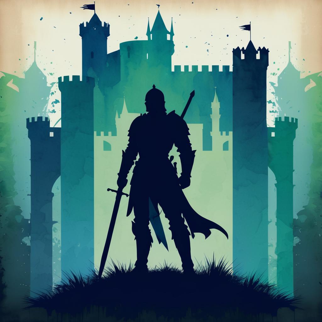 Knight Silhouette on Castle Battleground