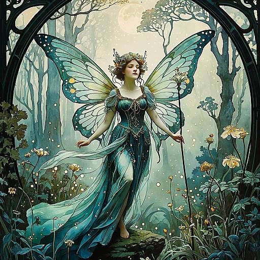 Mystical Forest Fairy in Celestial Garden