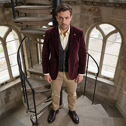 Confident Man in Elegant Historic Setting