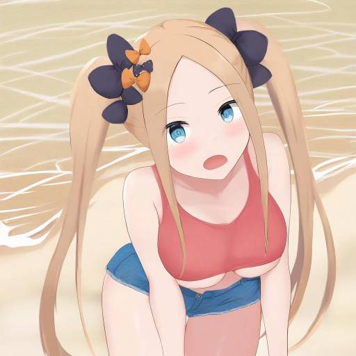 Anime Girl with Twintails at Beach