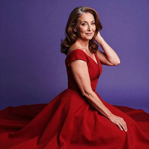 Regal Woman in Red Elegance