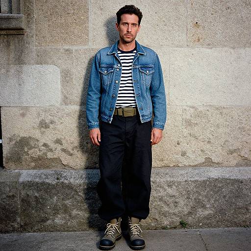 Man in Classic Denim and Workwear