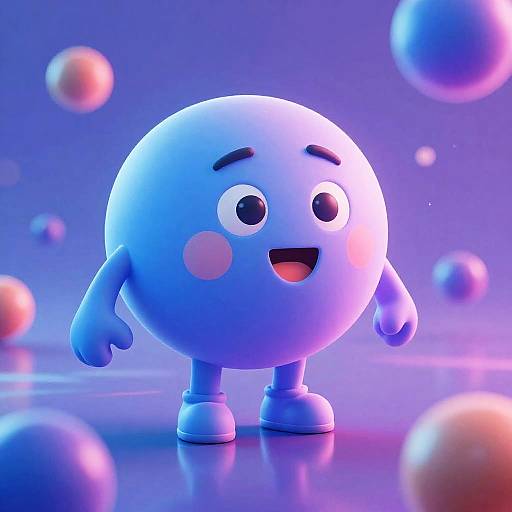 Playful Bloop Animation on Metallic Surface