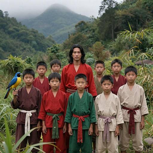 Family Portrait in Lush Mountain Forest