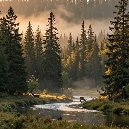 Serene Tiaga Dawn Landscape