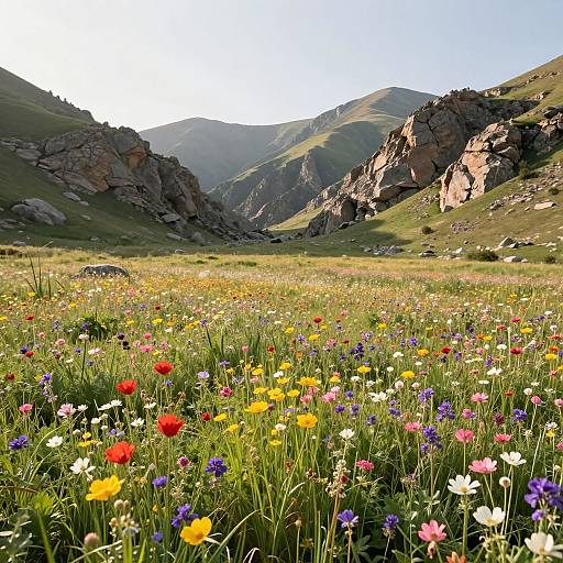 Vibrant Wildflower Valley Landscape