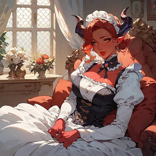 Victorian Demon Maid in Mansion