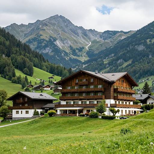Serene Grand Hotel in Verdant Mountains