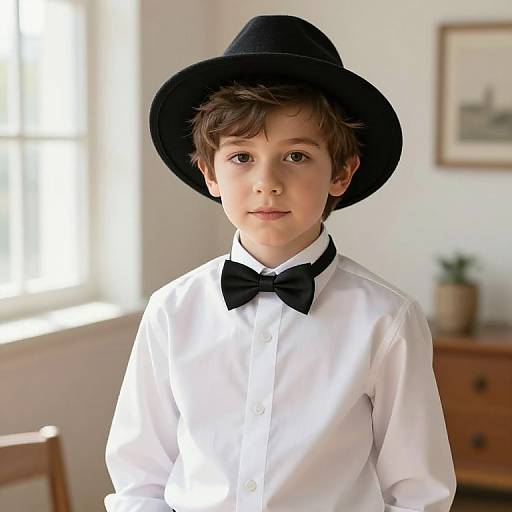 Confident Young Boy in Fedora