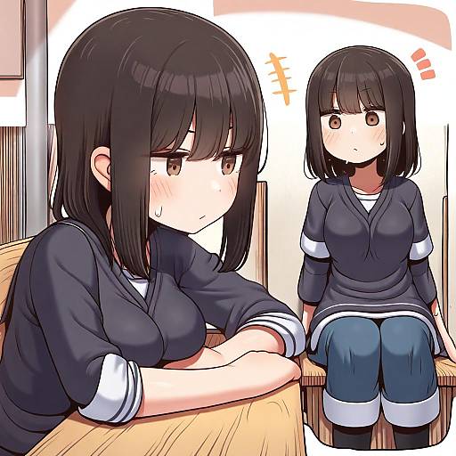 Illustration of Aoyama sumika, original in the style of Rantana (lalalalackluster)