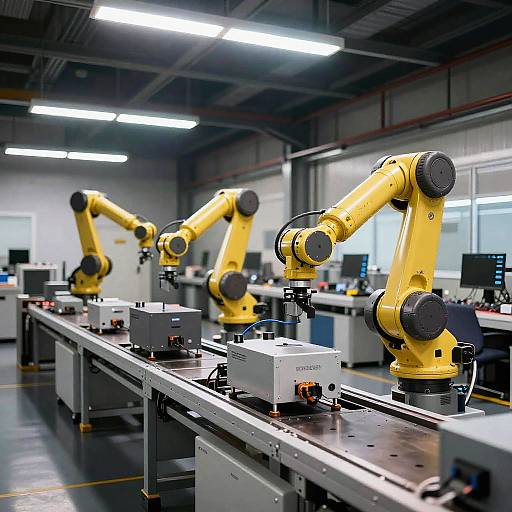 Futuristic Factory with Automated Assembly Lines