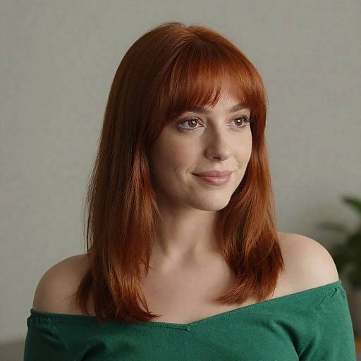 Vibrant Woman in Green Top Portrait