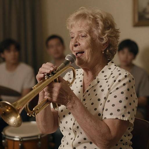 Joyful Performance of an Elderly Musician