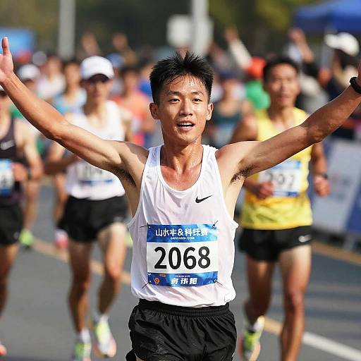 Marathon Runner Celebrating Victory