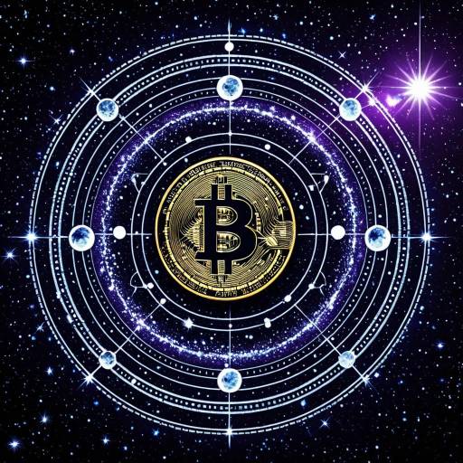 Cosmic Bitcoin Symbol with Planetary Rings