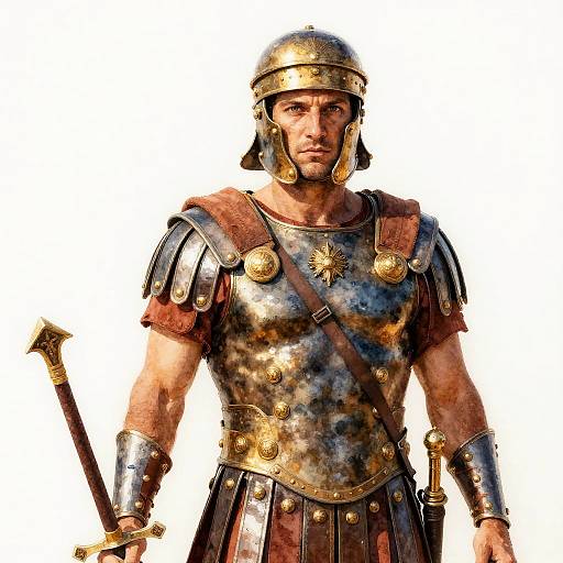 Hyper-detailed Roman Gladiator Watercolor